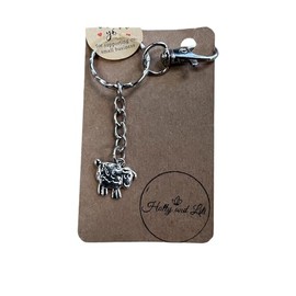 Keyrings, Handmade Keychains, Zipper Chains, Keyrings (Silver Sheep - Silver)