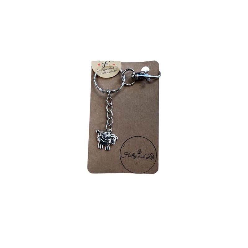 Keyrings, Handmade Keychains, Zipper Chains, Keyrings (Silver Sheep - Silver)