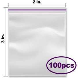 Zip Lock Polybag Clear Plastic Bags 2"x3" Resealable Bags 2 Mil Clear Ziplock Bags Reclosable Bags Resealable Poly Bags Small Plastic Zip Bags Pack of 100