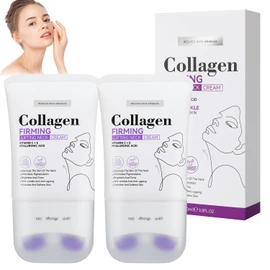 2PCS Crema Reafirmante de Cuello, Reafirmante de Cuello con Masaje de Rodillos 2 en 1, Tighten and Lift with Double Roller Massage, Firm And Lift Sagging Skin, Reduce Wrinkles and Double Chin