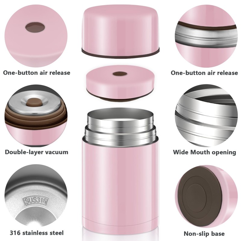 Poligono Thermal Food Container 800 ml, Stainless Steel Thermal Container