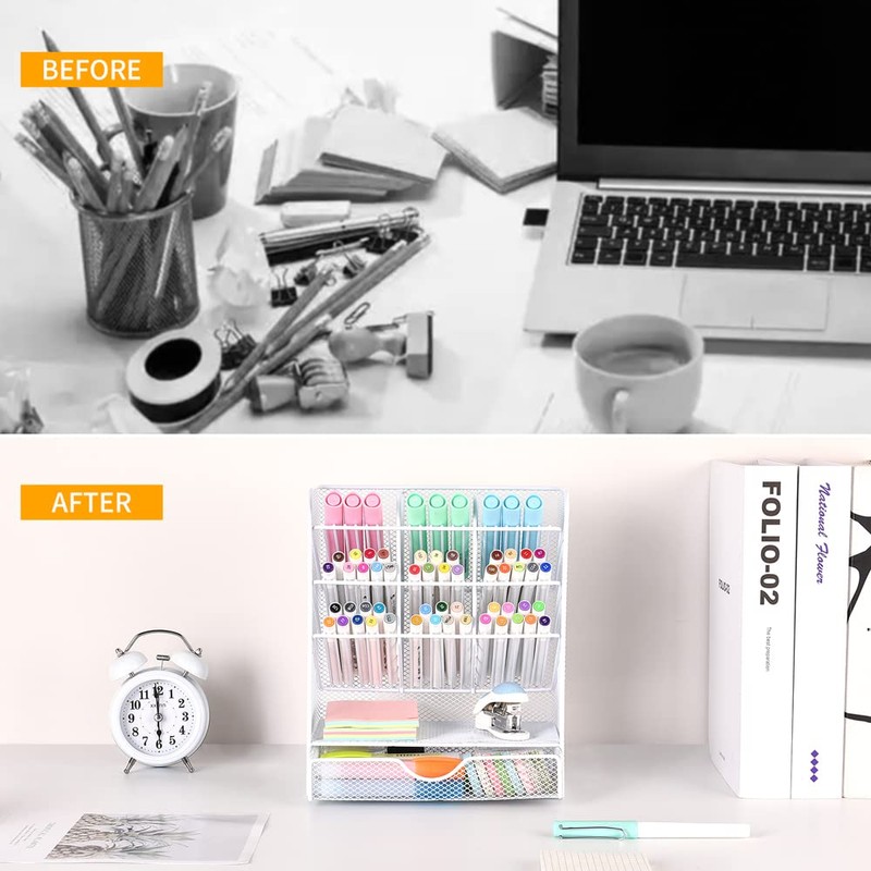 Spacrea Pen Holder Desk Organizer - Desk Organizers and Accessories,