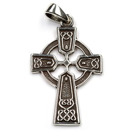 NKlaus 3.2 cm Celtic Cross 925 Silver Pendant Scandinavian Amulet 3993, Silver