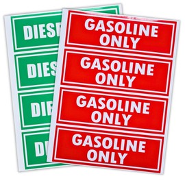SeaSierra 8PCS Diesel Only and Gasoline Only Decal Combo Vinyl Labels for Trucks Cars Fuel Caps Durable Weather Resistant 2 Inch x 6 Inch