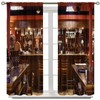 wlsgdsg Bar Curtains,Wine Bottles Pub Luxury Wine Cabinet Rustic Cloth