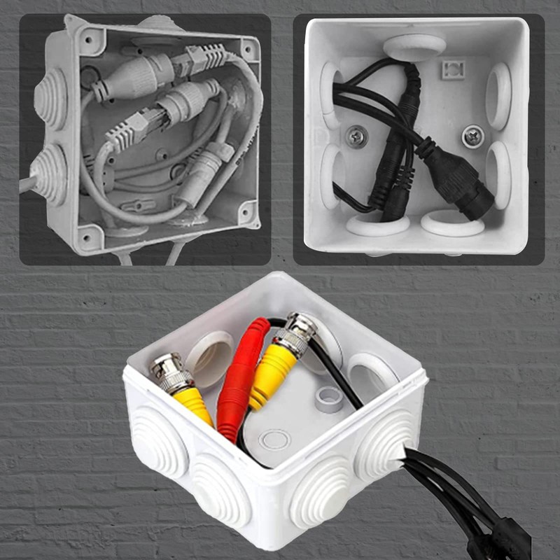 Waterproof Junction Box, 4 Pcs Square ABS Dustproof Weatherproof Outdoor