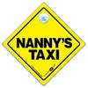 Nanny's Taxi Car Sign, Baby on Board Style Suction Cup