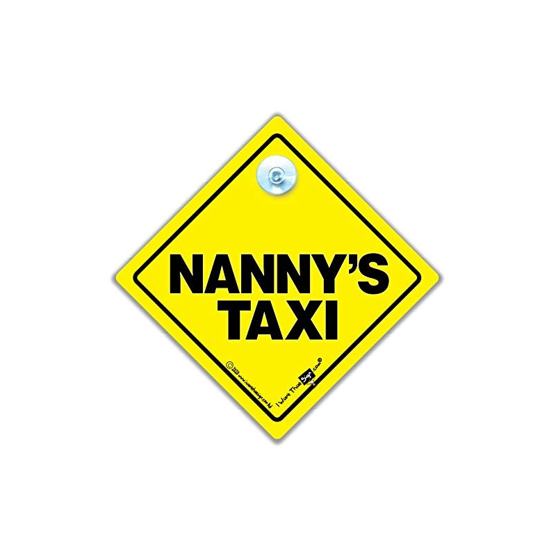 Nanny's Taxi Car Sign, Baby on Board Style Suction Cup