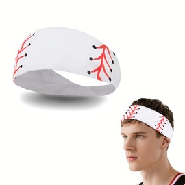 Baseball Bandanas Headband Softball Headbands Elastic Sports Sweatband Baseball Softball Sweat Hair Bands Sports Hair Accessories Wide Bandanas Head Wrap Yoga Workout Headband