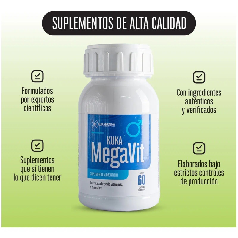 Vitaminas Y Minerales Para Hombre, Mega Vit - 60 Cápsulas