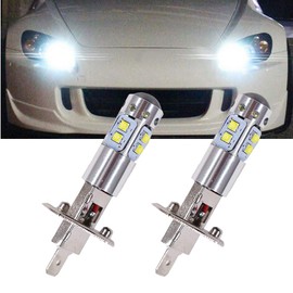 GTP Extremely Bright H1 LED Fog Light Bulbs 100W 1600lm High Power 6000K Xenon White 360°Beam DRL Daytime Running Light or Fog Driving Lights