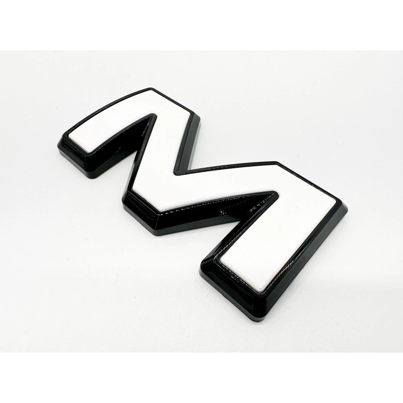 Auto Front & Rear GMC White Black OVERLAY Emblem Badge