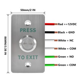 STPCTOU Waterproof Exit Button with LED IP67 Door Push Switch NO&NC 86 * 50mm