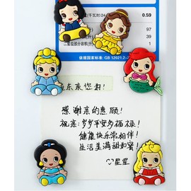 Fashion Yo 6PCS Toy Advengers Princes FRIDGE MAGNET Kids Memo Party Bag Fillers Board 3D Action Figures Gift Refrigerator sticker (PRINCESS)