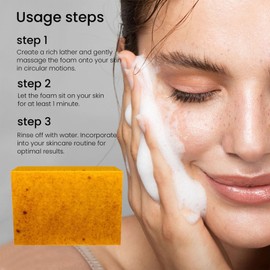 Kojic Acid Turmeric Lemon Soap Original, Lemon Turmeric Kojic Acid Soap, Turmeric Soap, Turmeric Kojic Acid Soap Soap - Enough Dark Spots, Improves Skin Tone, Exfoliation (Lemon)