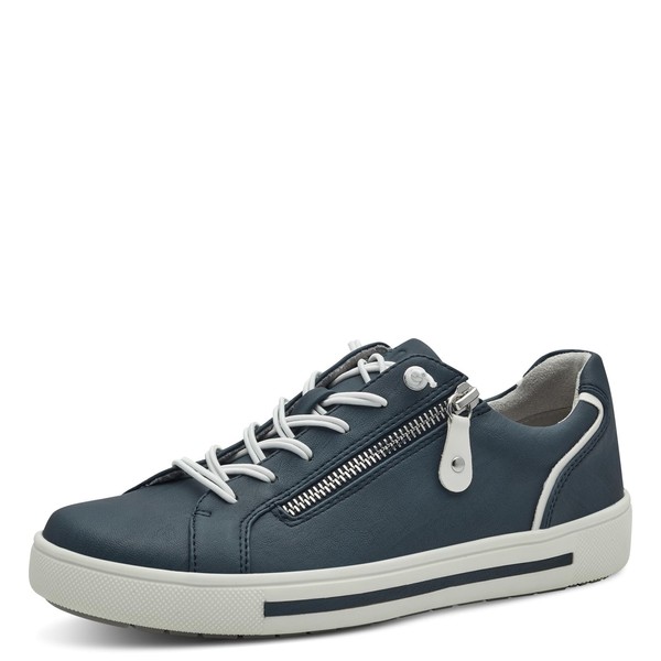 Jana Women's Flat Trainers with Zip Vegan, navy