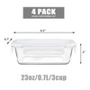 SCWBOEII 4Pack 24oz/0.7L/3cup Glass Food Storage Containers with Lids Leak-proof,