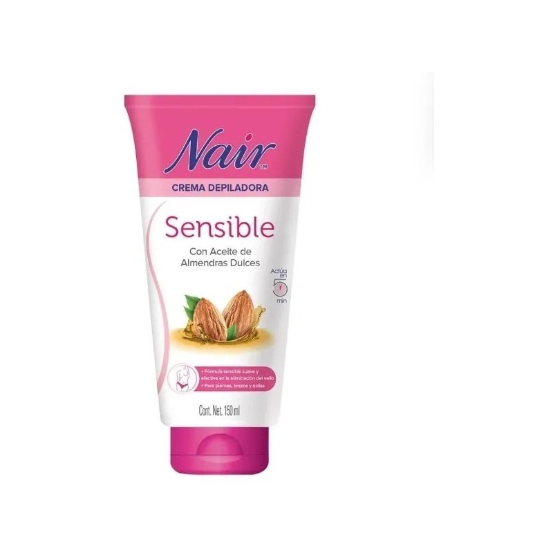 Nair Crema Depilatoria Sensible Aceite De Almendras 150ml