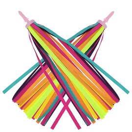 Deolven Kids Scooter Streamers,2 Pack Coloured Bicycle Tassel Bicycle Tassel Bike Handlebar Ribbo for Children Baby Girl Boy Bike Accessories 27CM Red Yellow Pink Blue Mixed