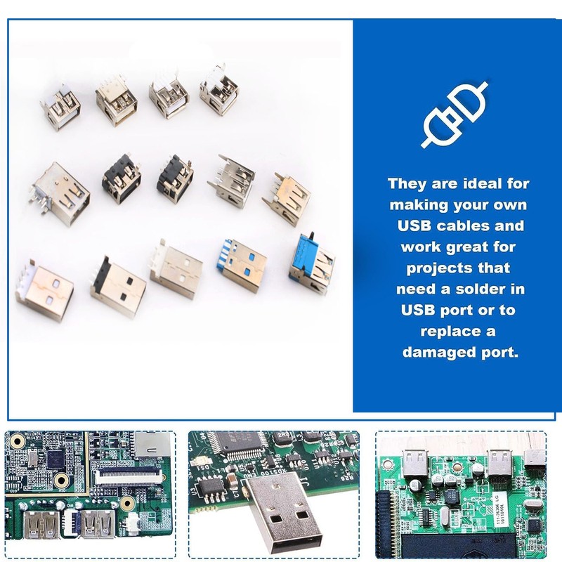 RUNCCI-YUN 95pcs 14 Values USB 2.0 3.0 A Type Micro