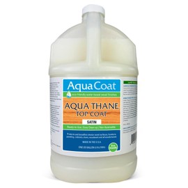 Aqua Thane Topcoat in Satin Finish - Premium Water-Based for Wood & Plastic - Fast-Drying, Non-Yellowing, Eco-Friendly - 1 Gallon