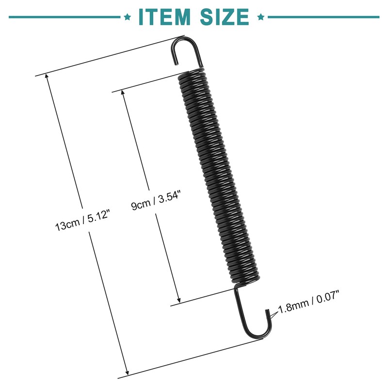 ACROPIX Motorcycle Kickstand Side Stand Return Spring 13cm Length Black