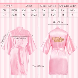 7 Pcs Birthday Squad Robe Birthday Princess Robe Spa Party Supplies Unicorn Slumber Pajamas for Girls (Pink and Purple, Size 10)