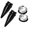 Awinrel 2 Pairs 3/4 inch Acrylic Black Ear Tapers and