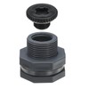 PATIKIL PVC Bulkhead Fitting with Plug G 3/4, Double Threaded
