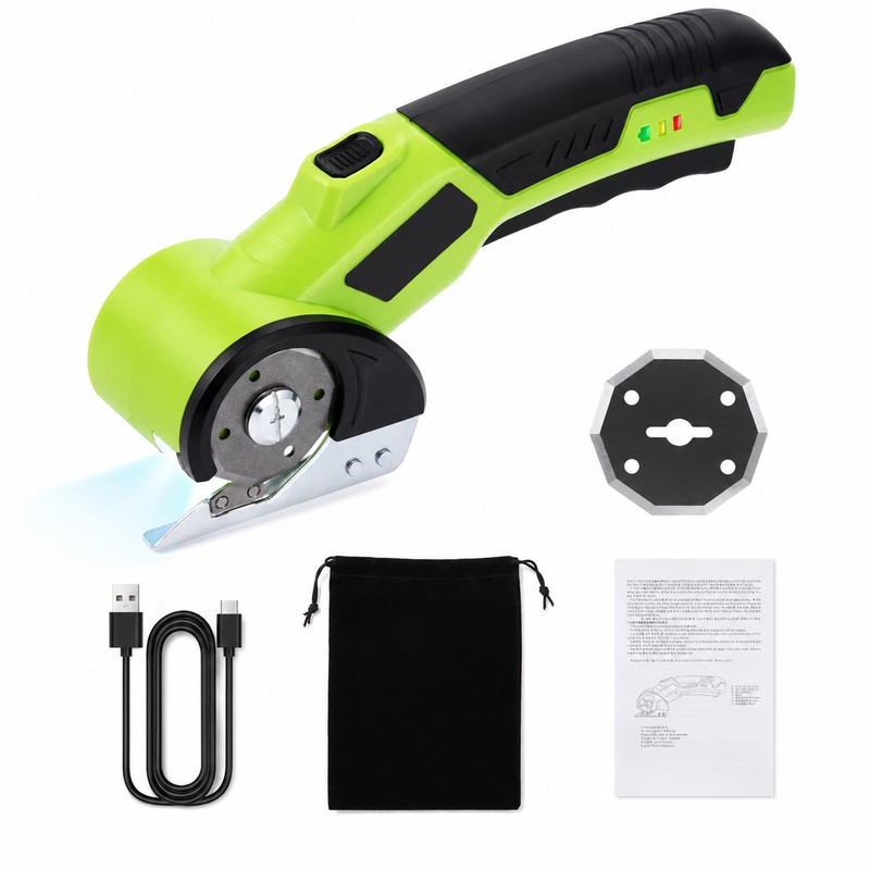 Rechargeable Electric Scissors for DIY Cutting – 2000mAh Cordless Rotary