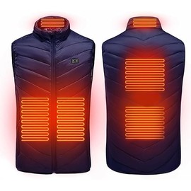 SQINGG Heated Jackets for Men Womens, Heated Vest Heated Coats with 9 Heating Zones 3 Types of Temperature, Heating Gilet Waistcoat Warming Clothes, XL (L)