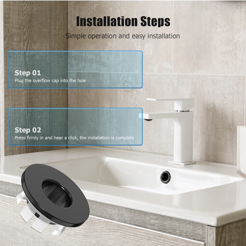 Toilet Flush Button and Sink Overflow Cap Kit, Upgrade Your
