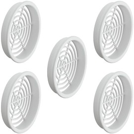 cyclingcolors 5x Ventilation Grille Exhaust Grille Outer Grille Round Total 65 mm Inner 60 mm Plastic Air Rosette Perforated Flat White