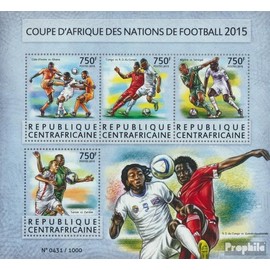 Prophila Collection Central African Republic 5625-5628 Sheetlets (Complete Edition) 2015 Africa Cup 2015 (Stamps for Collectors) Football