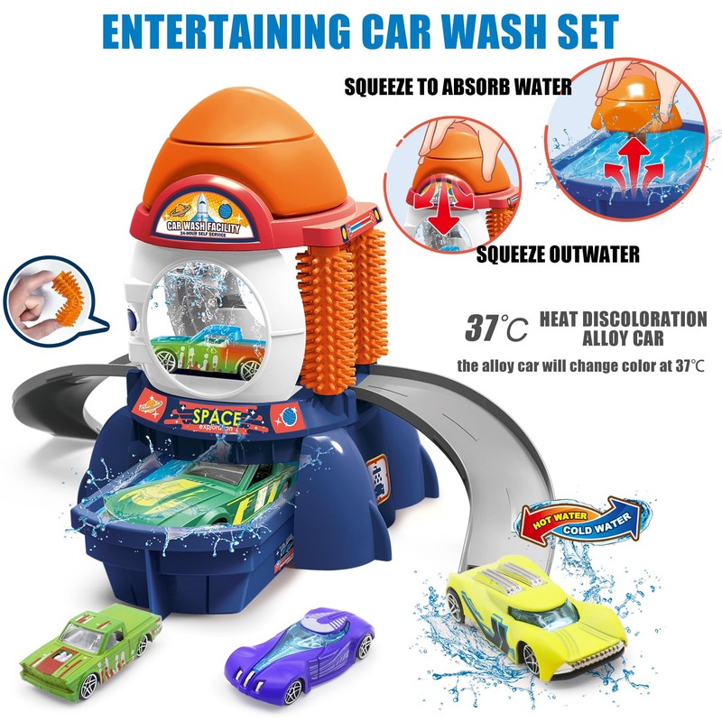 Fistone Kids Parking & Car Wash Playset – with Car