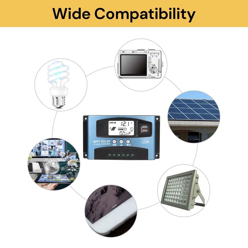 EZONEDEAL 100A MPPT Solar Charge Controller, Solar Panel Controller, Auto