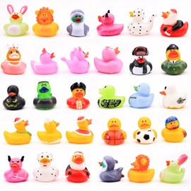 Rubber Duck Toy Assortment - Cute Duckies for Kids - 25 Pcs Ducky Playset Bath Toys - Rubber Ducks for Beach Pool - Goody Bag Stuffers Classroom Prizes - Easter Gifts for Kids