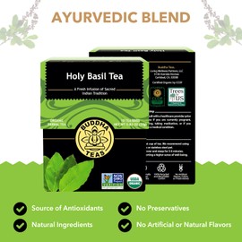 Buddha Teas - Holy Basil - Organic Herbal Tea - For Cognitive Balance & Overall Health - Ayurvedic Tulsi - With Antioxidants - Caffeine Free - 100% Kosher & Non-GMO - 18 Tea Bags (Pack of 1)