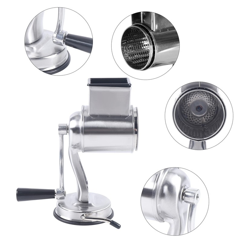 Rotary Cheese Grater with 5 Drum Blade Cheese Shredder Kitchen