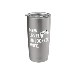 New Level Unlocked Wife Newly Engaged Engagement Couple Stainless Steel Insulated Tumbler