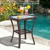 ATR ART TO REAL Outdoor Side Table, Indoor Outdoor Tempered