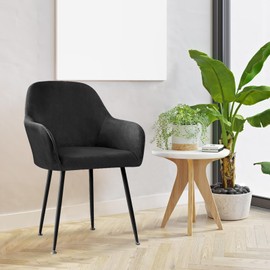 Figarge Chair Cover with Armrest, Covers for Chairs, Stretch Dining Room Chairs, Armrest Chair Cover, Chair Cover, Modern Chair Covers with Armrest, Universal for Dining Room, Kitchen, 1 Piece (Black)