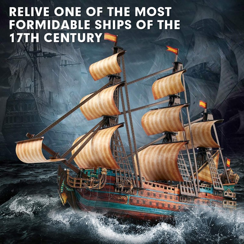 CubicFun 843659803 Boat San Felipe 1960, Spanish Ship, 3D Puzzle,