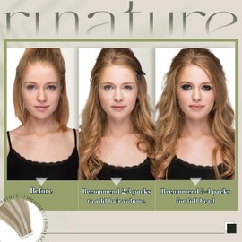 RUNATURE Tape in Human Hair Extensions Blonde Highlight Ash Brown Tape in Hair Extensions Blonde Tape Hair Extensions Real Human Hair Straight 24 Inch 50g