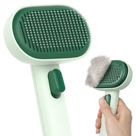 aumuca Cat Brush for Shedding, Cat Brushes for Indoor Cats, Horses Grooming Deshedding Brush for Dog Kitten Horse Massage Removes Loose Fur, Forest Green
