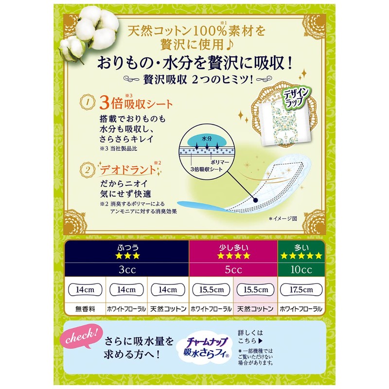 Sofy Kiyora Luxury Absorption Natural Cotton, Slightly More Than 44