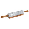 Home Basics White Marble Stone Rolling Pin with Easy Grip