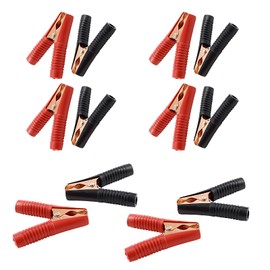 Litoexpe 10 Pack 100A Insulated Alligator Clips, Heavy Duty Battery Alligator Clamps for Car Battery Electric Test, Lichtenberg Machine (Black & Red Boot)