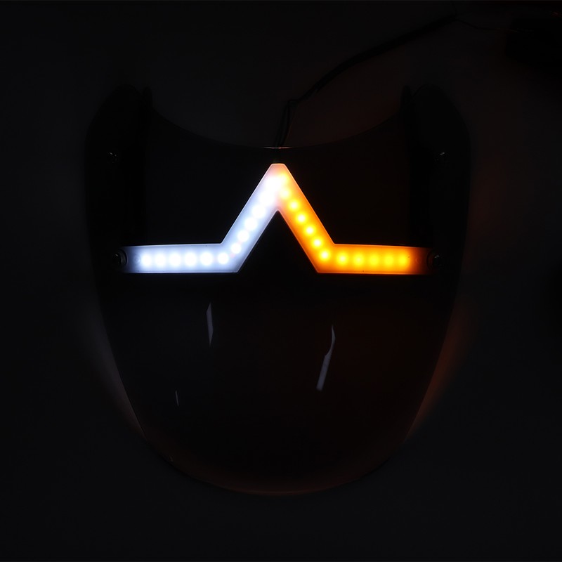 Motorcycles Wind Deflector Front Windshield W/V Lights LED Turn Signals