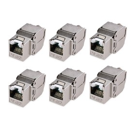Cable Matters UL Listed 6-Pack RJ45 Shielded Keystone Jack with Integrated Shutter